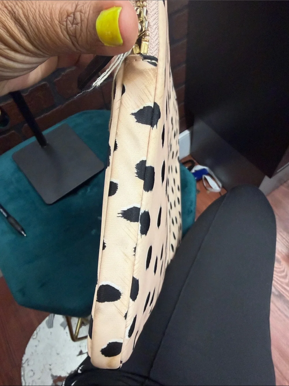 kate spade Cream and Black Spotted Laptop Sleeve